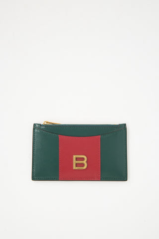 Gucci X Balenciaga 2021 Green 
Red Leather "The Hacker Project" Wallet