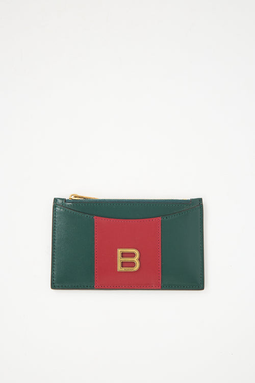 Gucci X Balenciaga 2021 Green 
Red Leather "The Hacker Project" Wallet