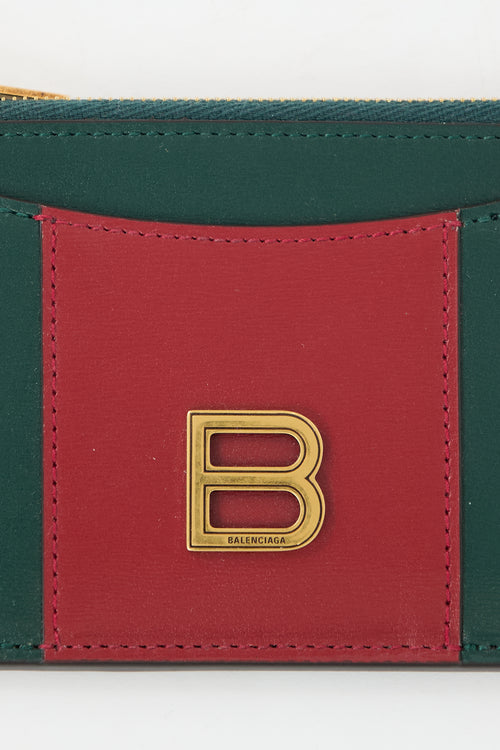 Gucci X Balenciaga 2021 Green 
Red Leather "The Hacker Project" Wallet