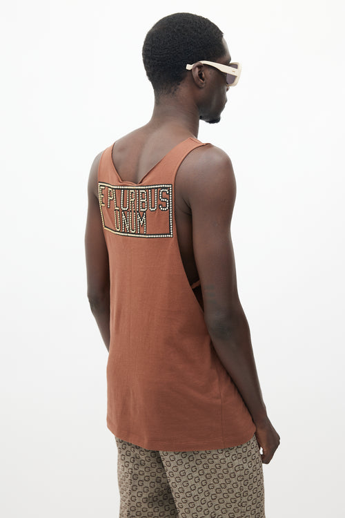 Gucci X Dapper Dan Brown 
Yellow Rhinestone Tank