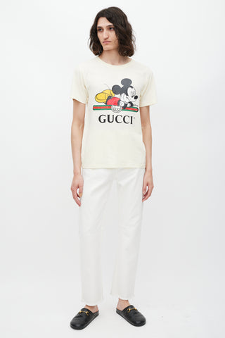 Gucci X Disney Cream 
Multicolour Logo T-Shirt