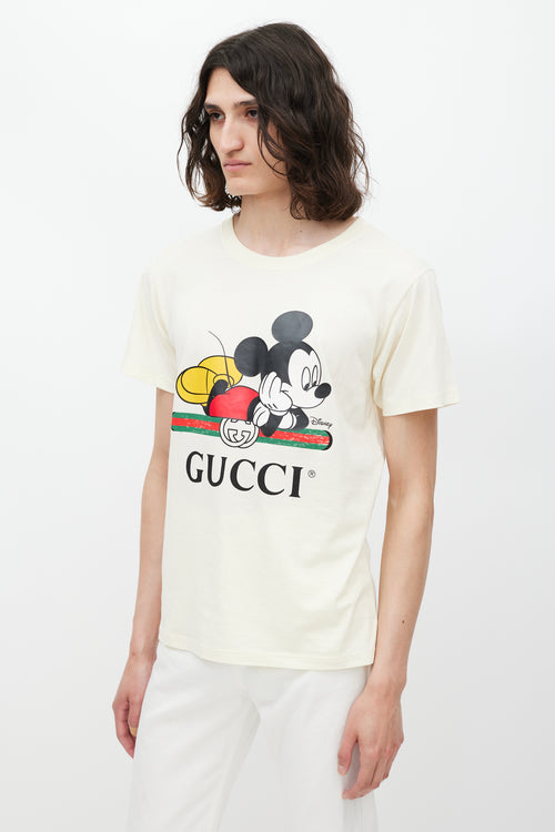 Gucci X Disney Cream 
Multicolour Logo T-Shirt