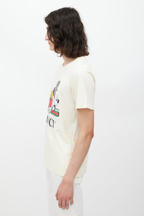 Gucci X Disney Cream 
Multicolour Logo T-Shirt