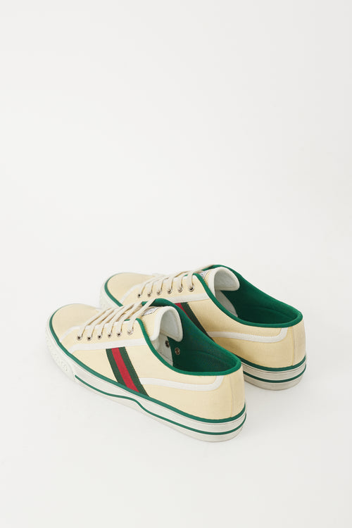 Gucci Cream 
Multicolour Canvas Tennis 1977 Sneaker