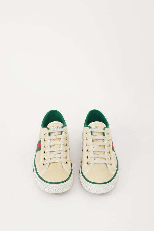 Gucci Cream 
Multicolour Canvas Tennis 1977 Sneaker