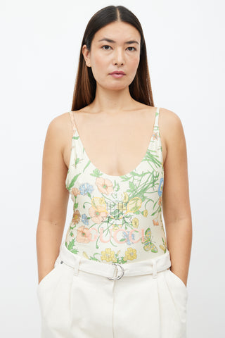 Gucci Yellow 
Multi Floral Bodysuit