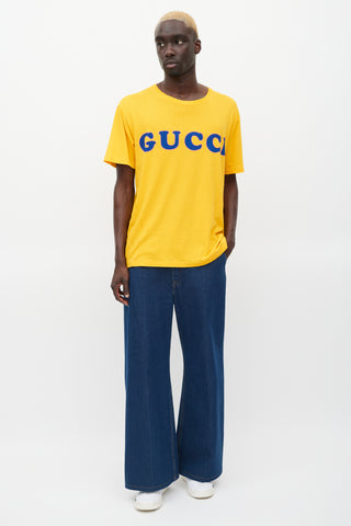 Gucci Yellow 
Multicolour Printed Logo T-Shirt