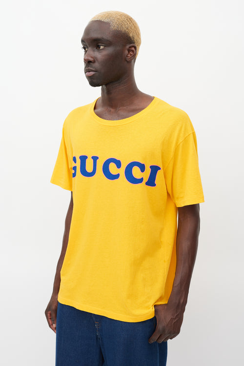 Gucci Yellow 
Multicolour Printed Logo T-Shirt