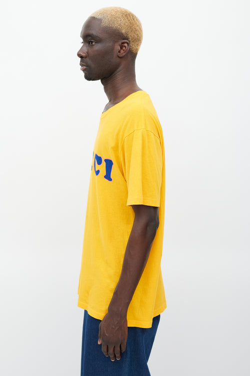 Gucci Yellow 
Multicolour Printed Logo T-Shirt