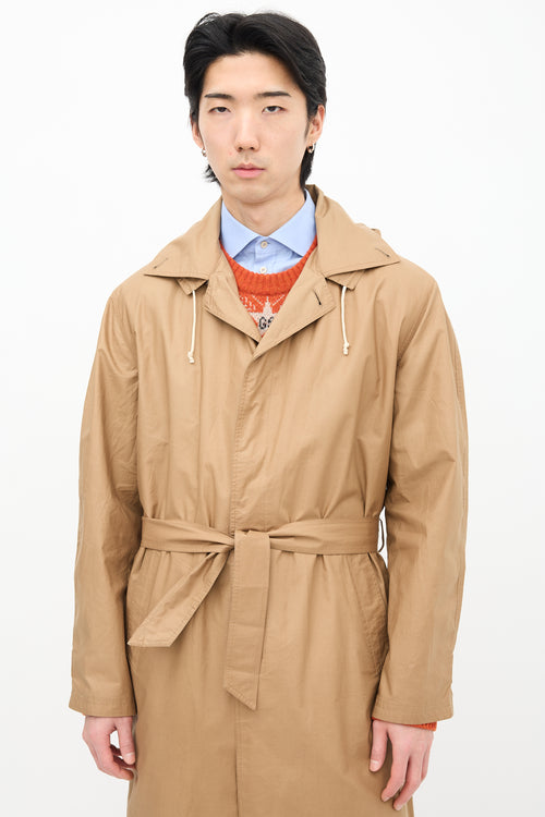 Gucci Beige Packable Button Up Trench Coat