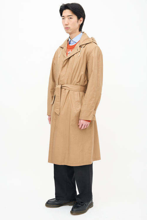 Gucci Beige Packable Button Up Trench Coat