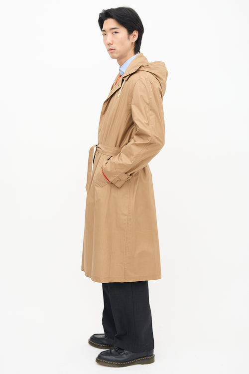 Gucci Beige Packable Button Up Trench Coat