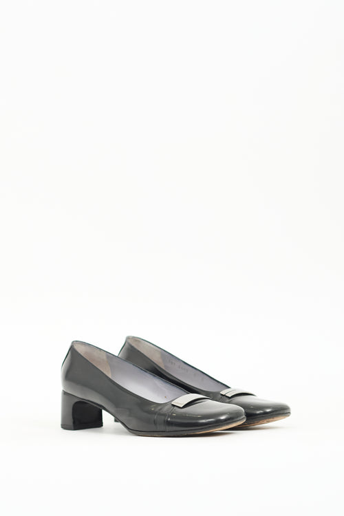 Gucci Vintage Black Patent Leather Pump