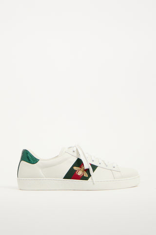 Gucci White Leather Ace Bee Sneaker