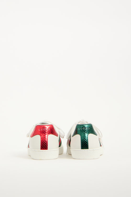 Gucci White Leather Ace Bee Sneaker