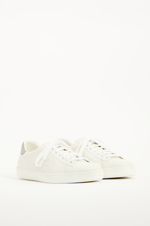 Gucci White Leather GG Ace Sneaker