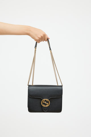 Gucci Black Leather Dollar GG Bag