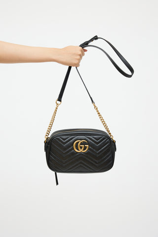 Gucci Black Matelassé Marmont Quilted Bag