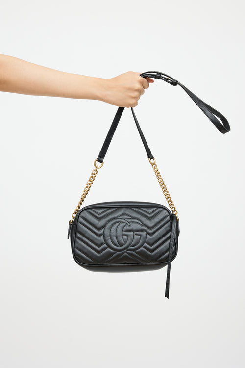 Gucci Black Matelassé Marmont Quilted Bag