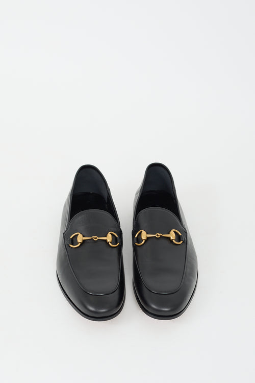 Gucci Black Leather Jordaan Loafer