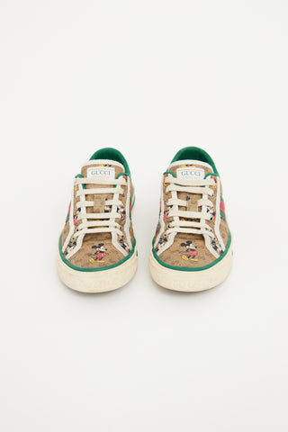 Gucci Beige Mickey Web Tennis 1977 Sneaker