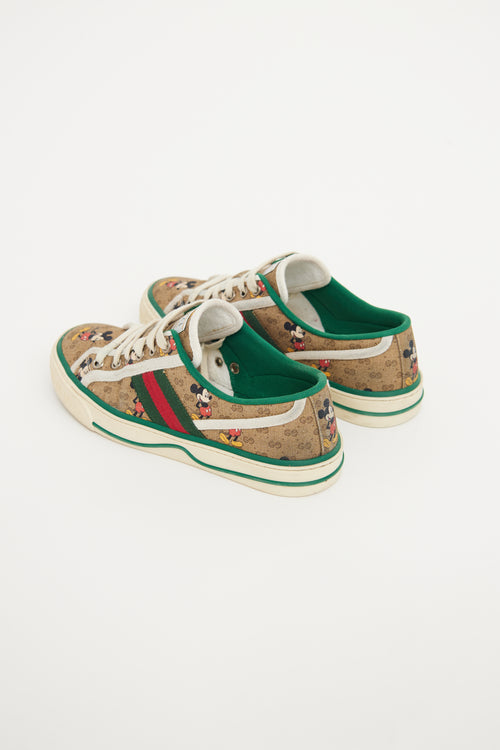 Gucci Beige Mickey Web Tennis 1977 Sneaker