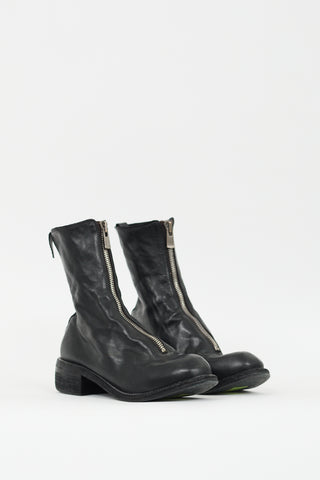 Guidi Black Leather PL2 Zip Boot