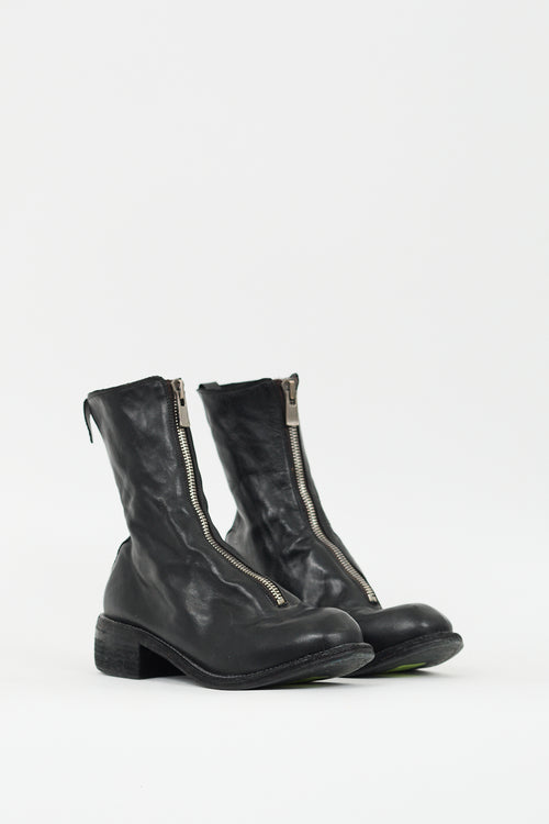 Guidi Black Leather PL2 Zip Boot