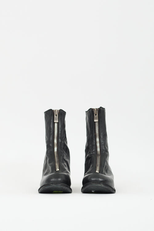 Guidi Black Leather PL2 Zip Boot