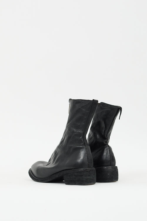 Guidi Black Leather PL2 Zip Boot