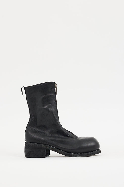 Guidi Black Leather PL1 Zip Boot