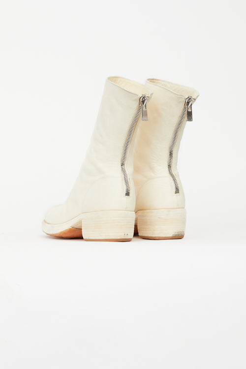 Guidi Cream Leather 788Z Ankle Boot