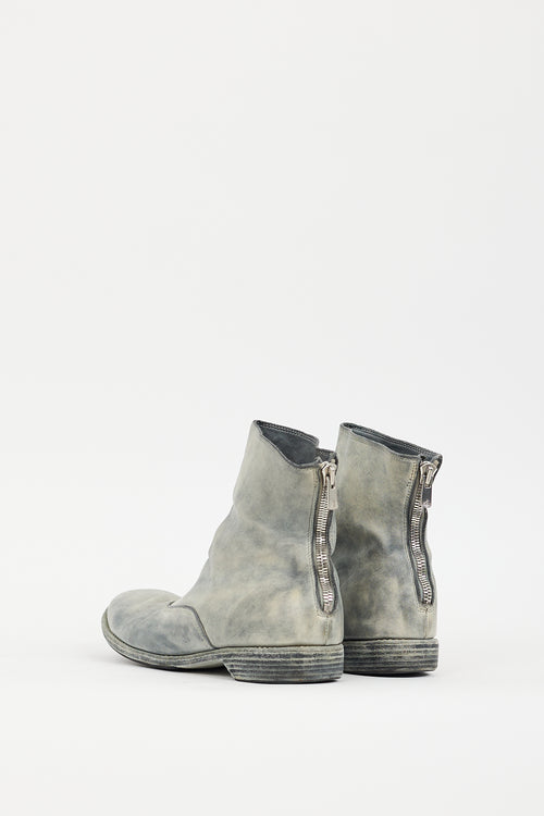 Guidi Grey 211 Leather Marbled Ankle Boot