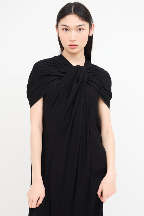 Haider Ackermann Black Draped Halter Dress