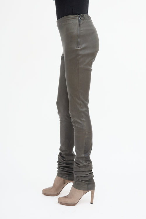 Haider Ackermann Dark Grey Leather Legging