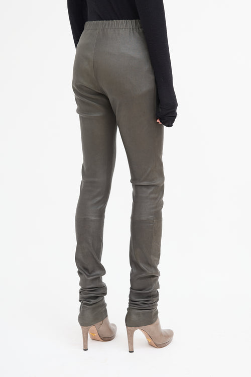 Haider Ackermann Dark Grey Leather Legging