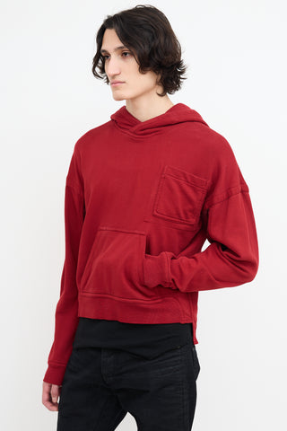 Haider Ackermann Red Panelled 
Pocket Hoodie