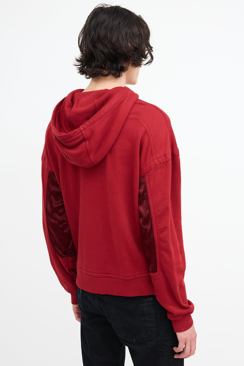 Haider Ackermann Red Panelled 
Pocket Hoodie