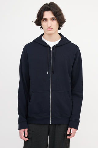 Hermès Zip Up Leather Embroidered Hoodie