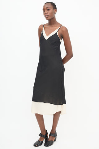 Hermès Black Silk Sheer Slip Dress