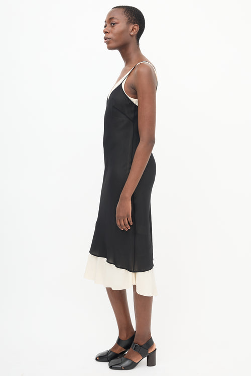 Hermès Black Silk Sheer Slip Dress