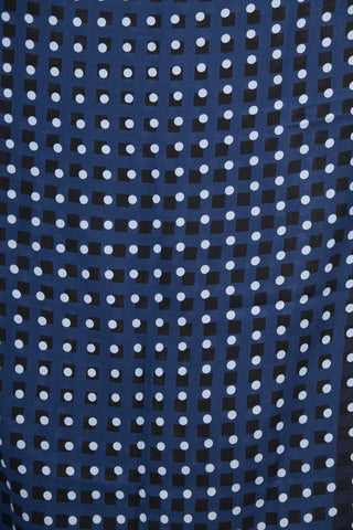 Hermès Navy Cashmere Polka Dot Scarf