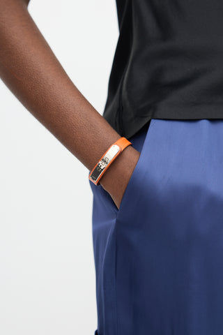 Hermès 2009 Orange Swift Leather Kelly Single Tour Bracelet