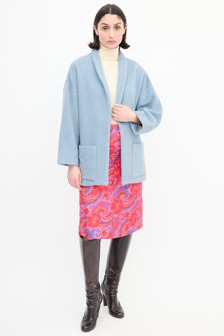 Horses Atelier Light Blue Wool Patch Pocket Jacket