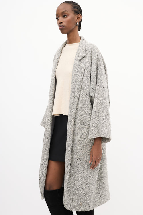 Horses Atelier Grey Wool Tweed Two Pocket Coat