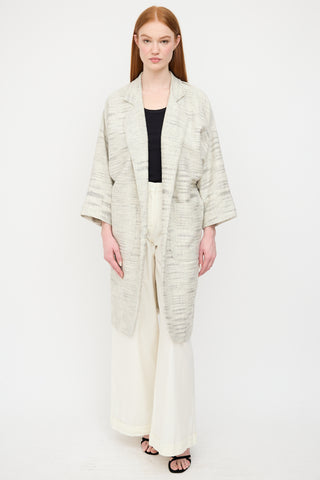 Horses Atelier White Melange Tweed Coat