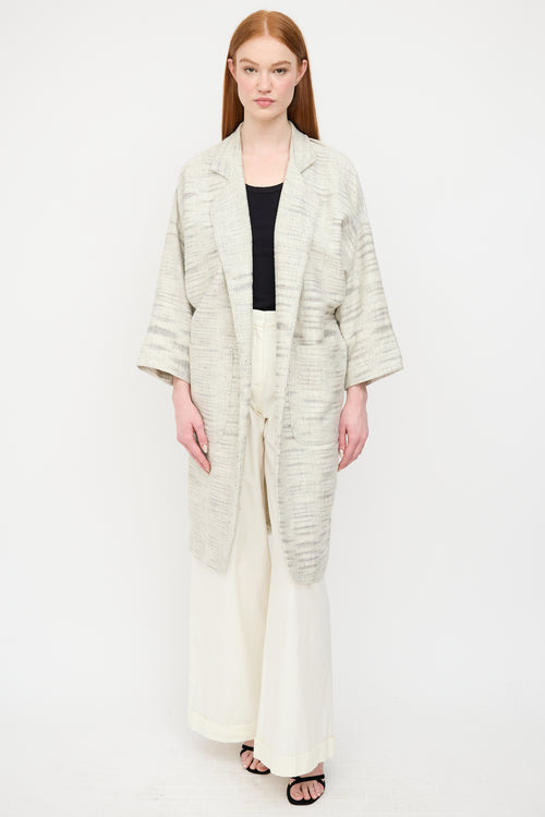 Horses Atelier White Melange Tweed Coat