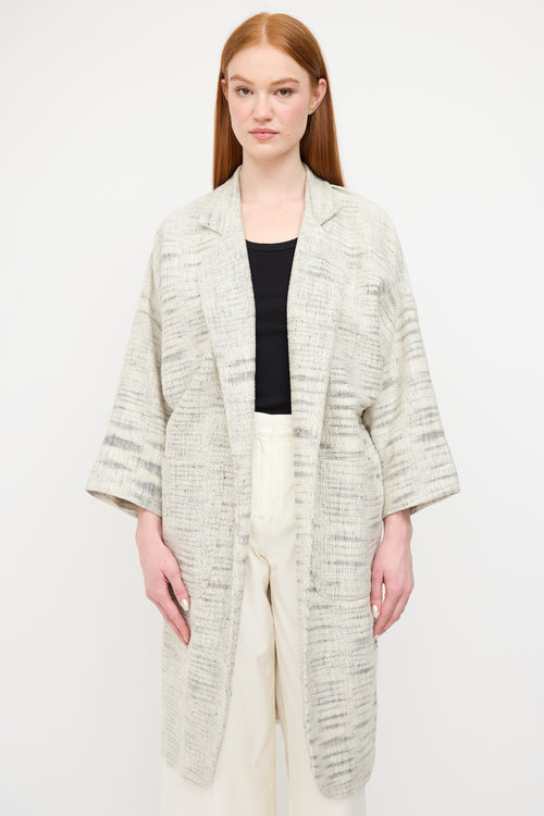 Horses Atelier White Melange Tweed Coat