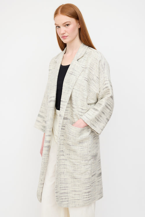 Horses Atelier White Melange Tweed Coat