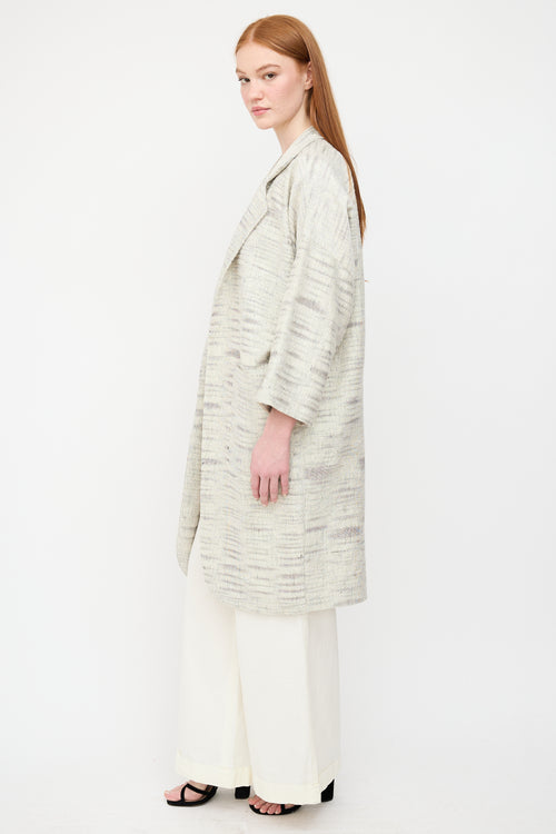 Horses Atelier White Melange Tweed Coat